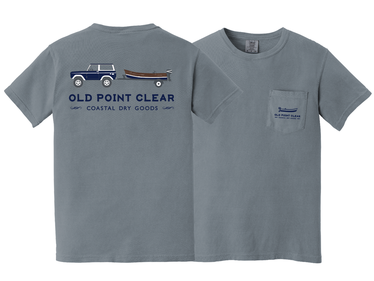 Old Point Clear Goin&#39; Vintage T-Shirt - Grey/Navy Bronco