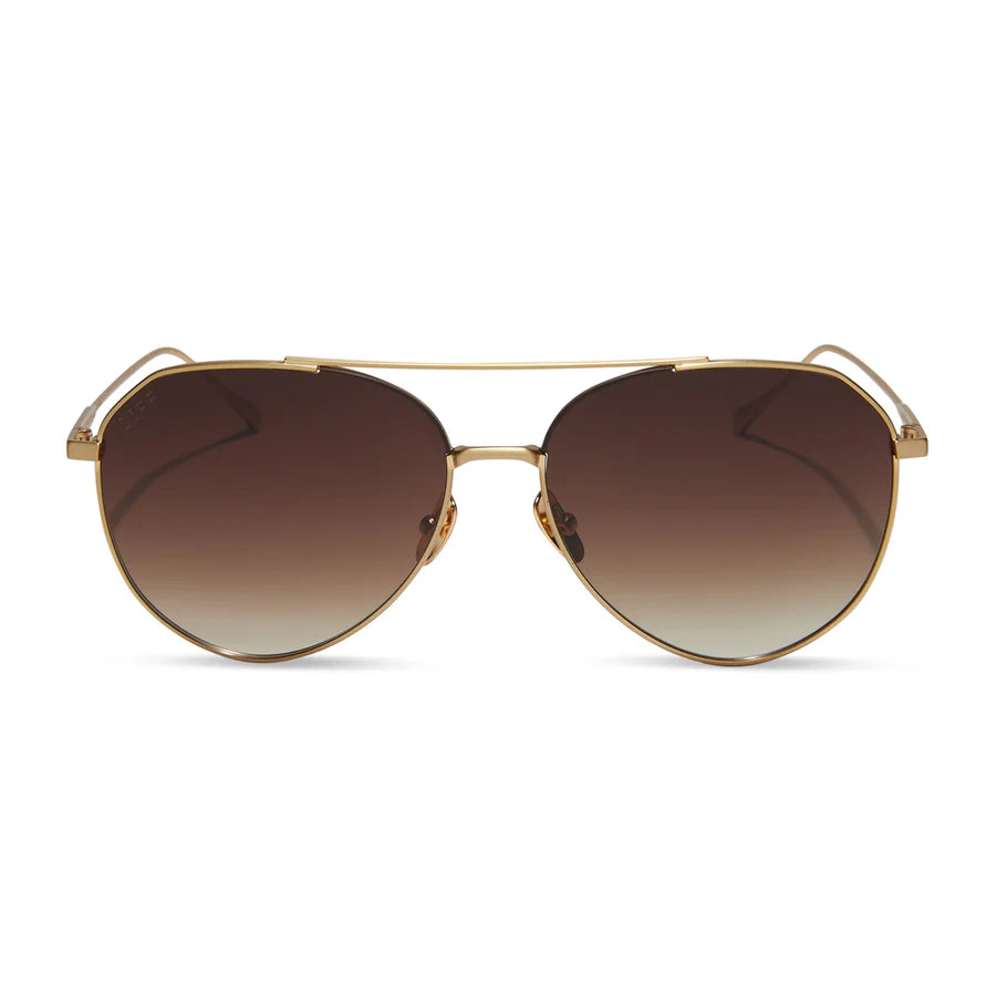 DIFF Eyewear Dash Sunglasses - Gold + Coffee Gradient