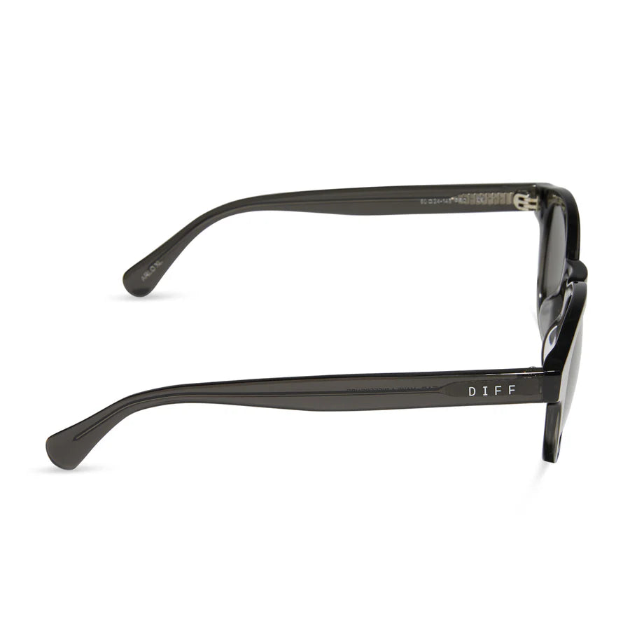 DIFF Eyewear Men’s Polarized Sunglasses - Arlo XL Black Smoke Crystal + Grey