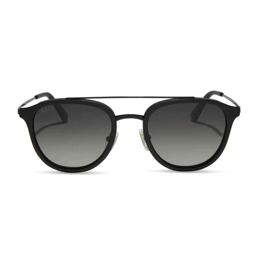 DIFF Eyewear Men’s Polarized Sunglasses - Camden Matte Black + Grey