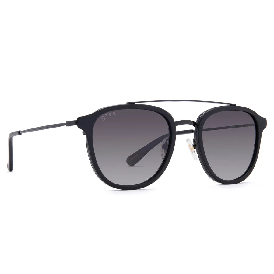 DIFF Eyewear Men’s Polarized Sunglasses - Camden Matte Black + Grey