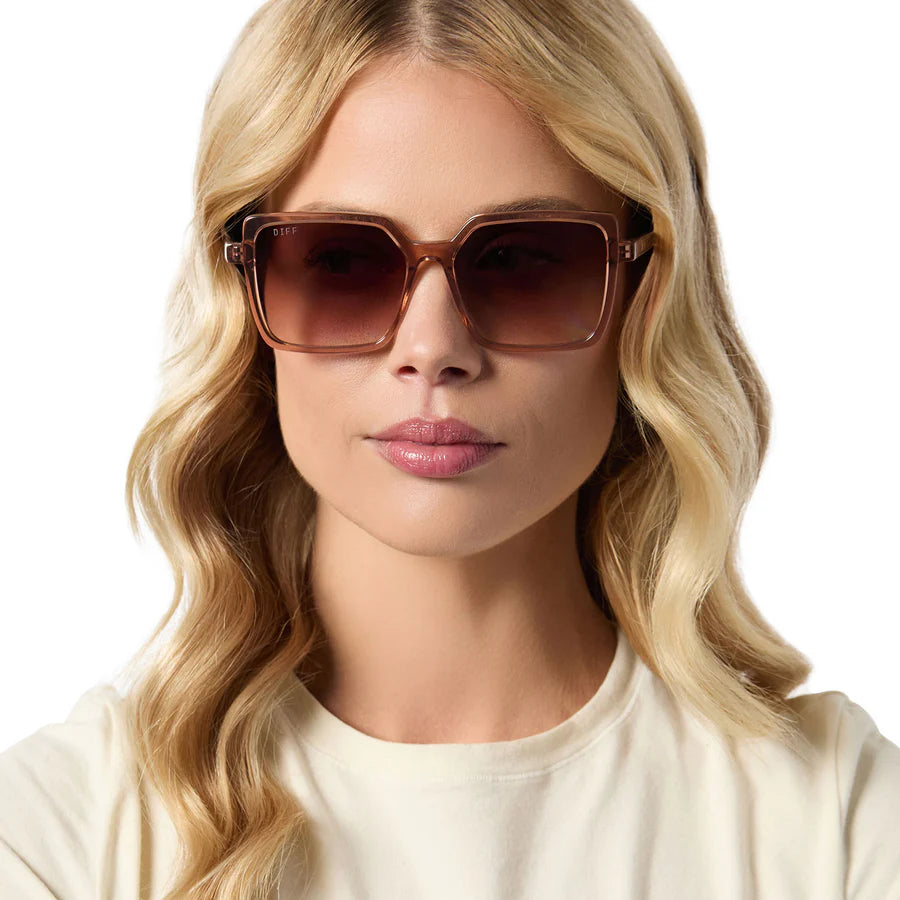 DIFF Eyewear Women’s Polarized Sunglasses - Esme Cafe Ole + Brown Gradient