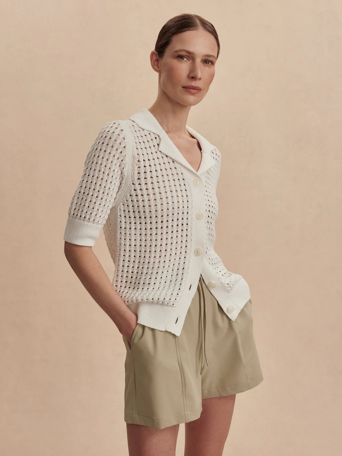 Varley Ellie Knit Shirt - White