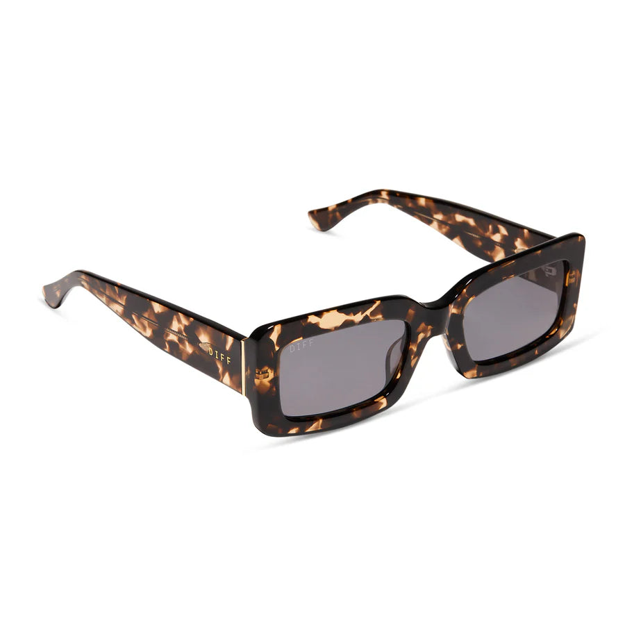 DIFF Eyewear Women’s Polarized Sunglasses - Indy Espresso Tortoise Grey