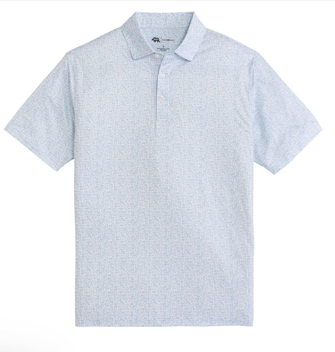 Onward Reserve Beach Comber Printed Polo - Azurine
