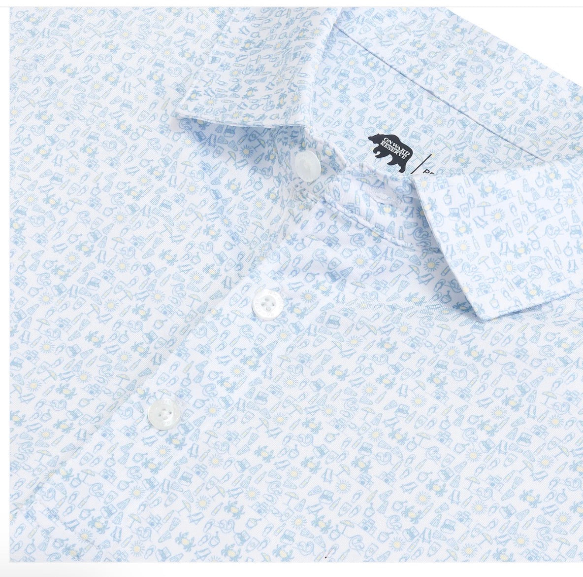 Onward Reserve Beach Comber Printed Polo - Azurine