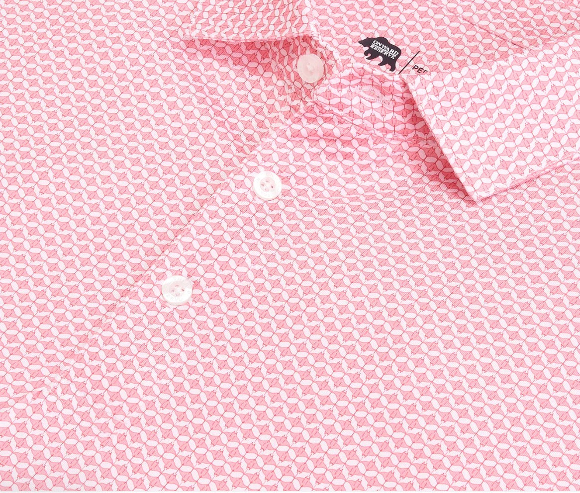 Onward Reserve Barb Printed Polo - Sea Pink