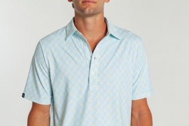 Criquet Performance Range Polo - Bonefish Print