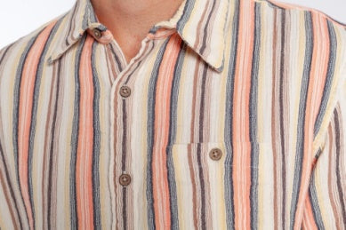 Criquet Short Sleeve Beachcomber Shirt - Peach Multi