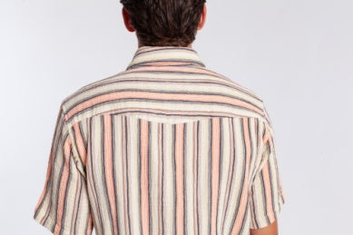 Criquet Short Sleeve Beachcomber Shirt - Peach Multi