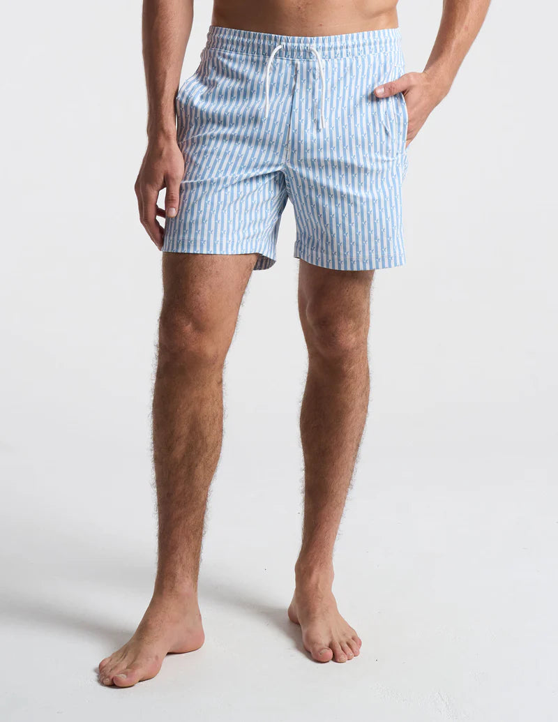 Birddogs Swim Short 6” - Blue & White