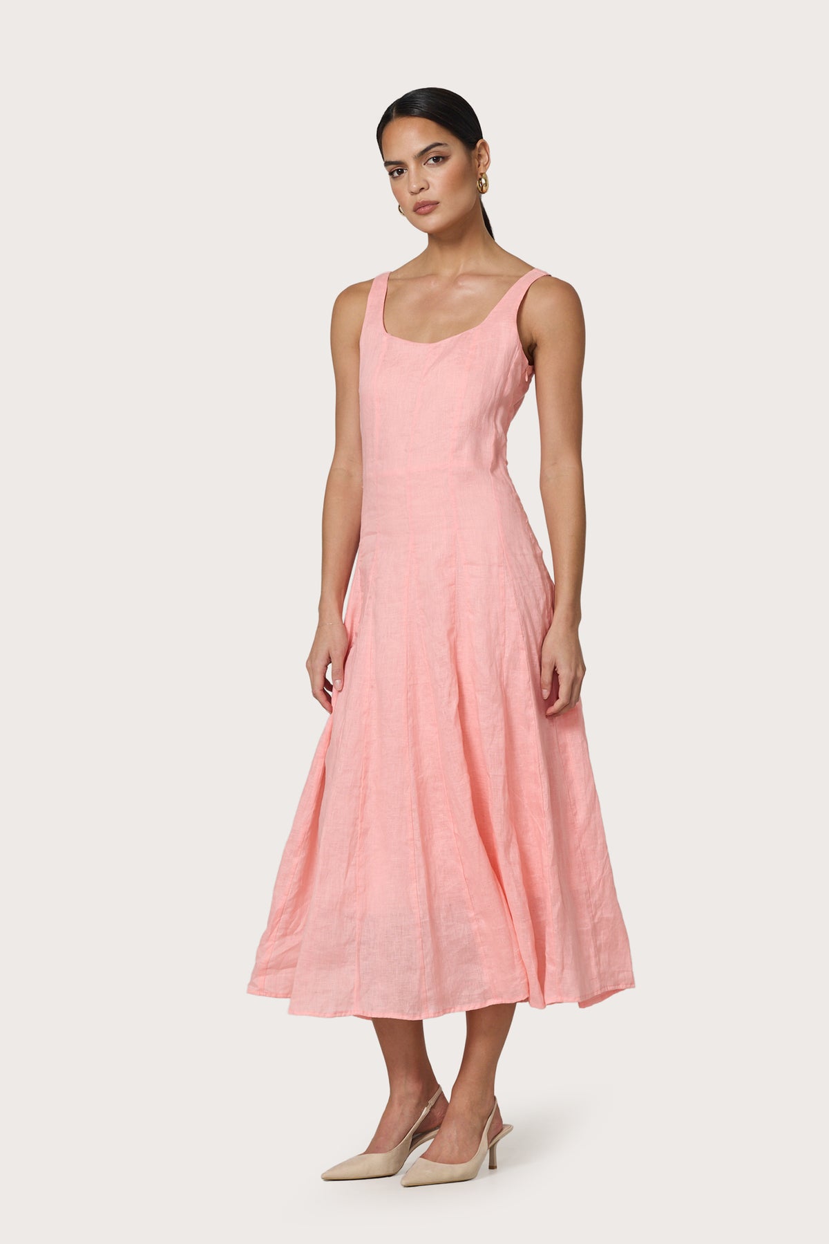 Lusana Lizzie Dress - Peach