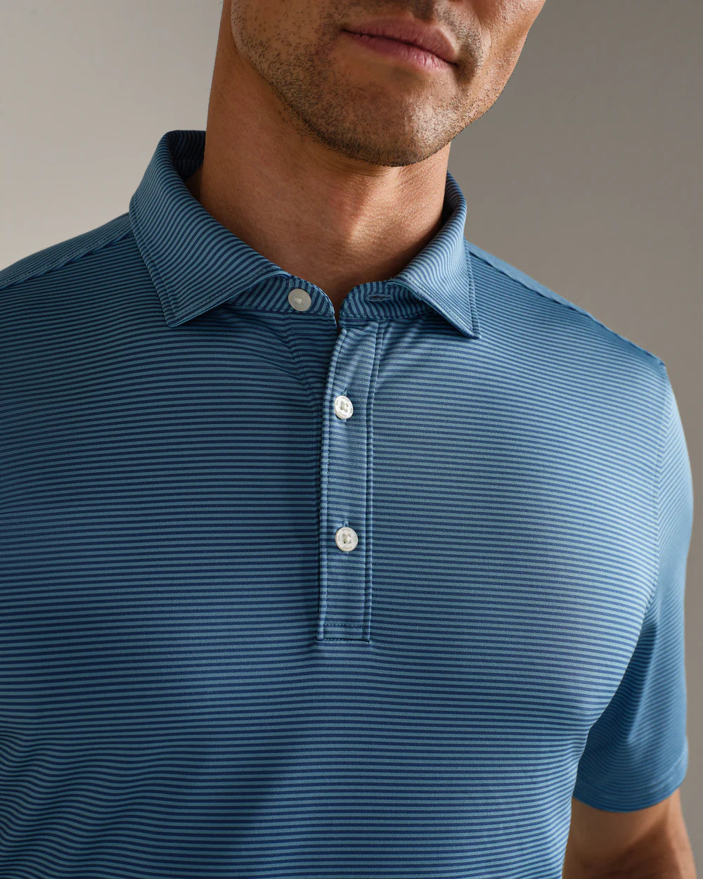 Rhone Apparel Drive Time Polo - Bright Sapphire Stripe