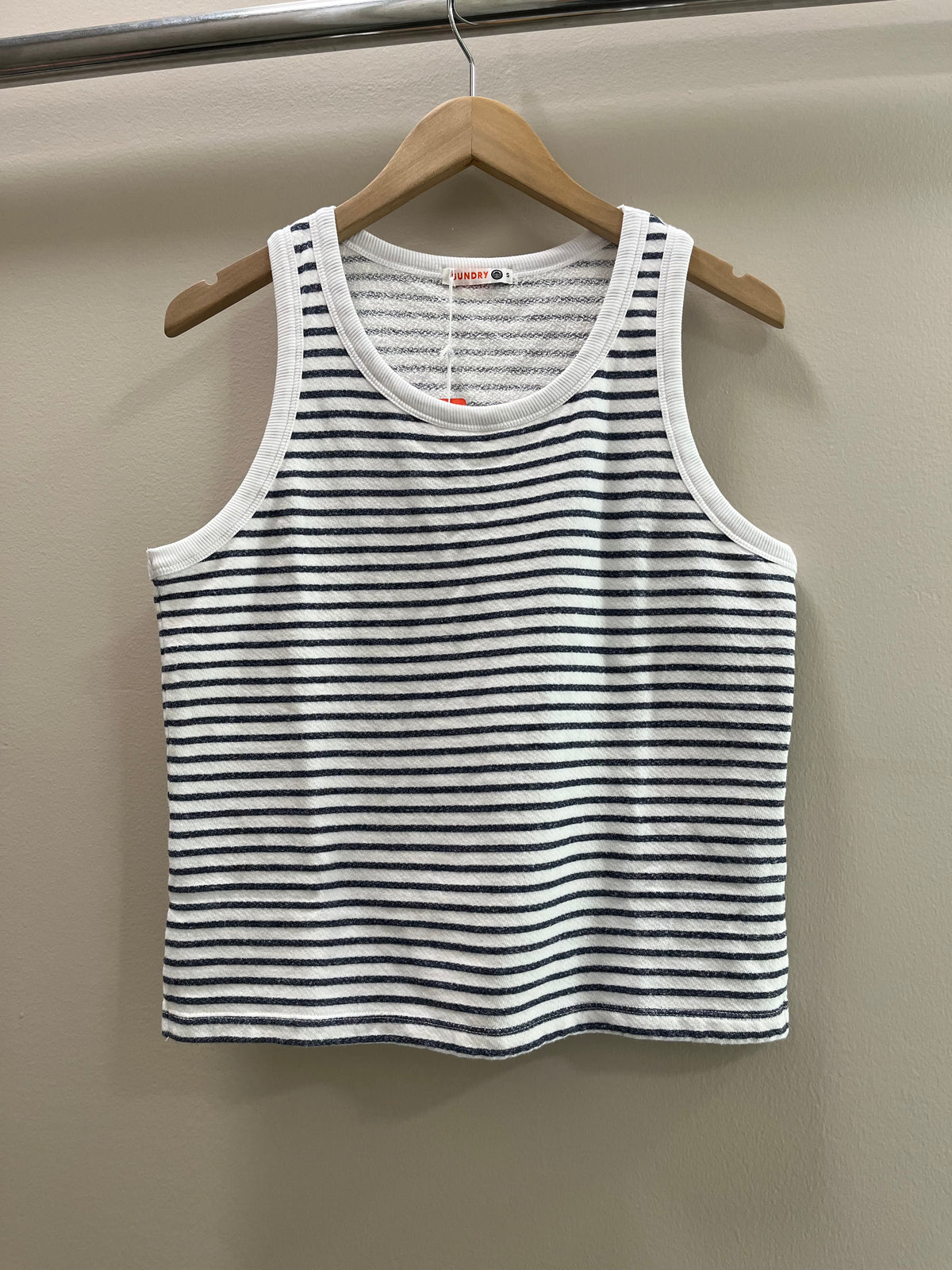 Sundry Stripe Tank- Optic White