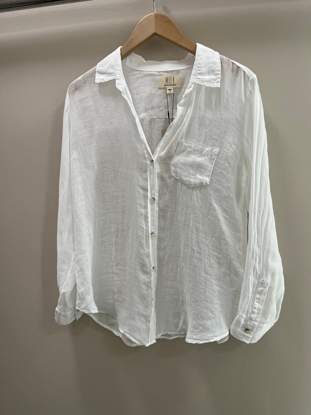 Mila Long Sleeve Button Down Shirt - White
