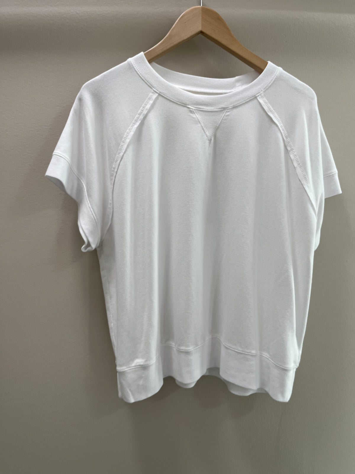Mila Raglan Short Sleeve Sweatshirt - White