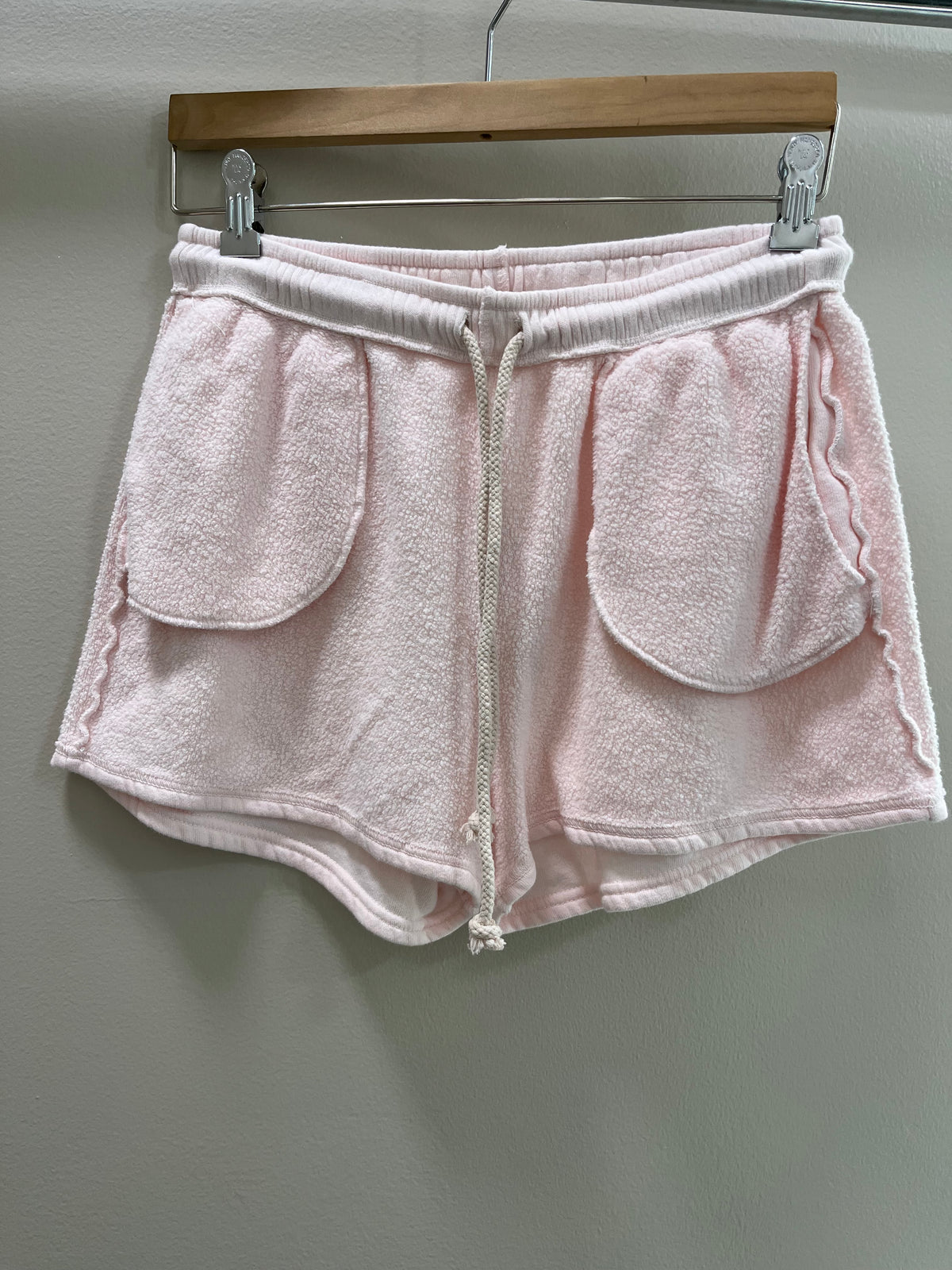 Asher Hazel Cotton Sherpa Shorts- Salsa Rosa