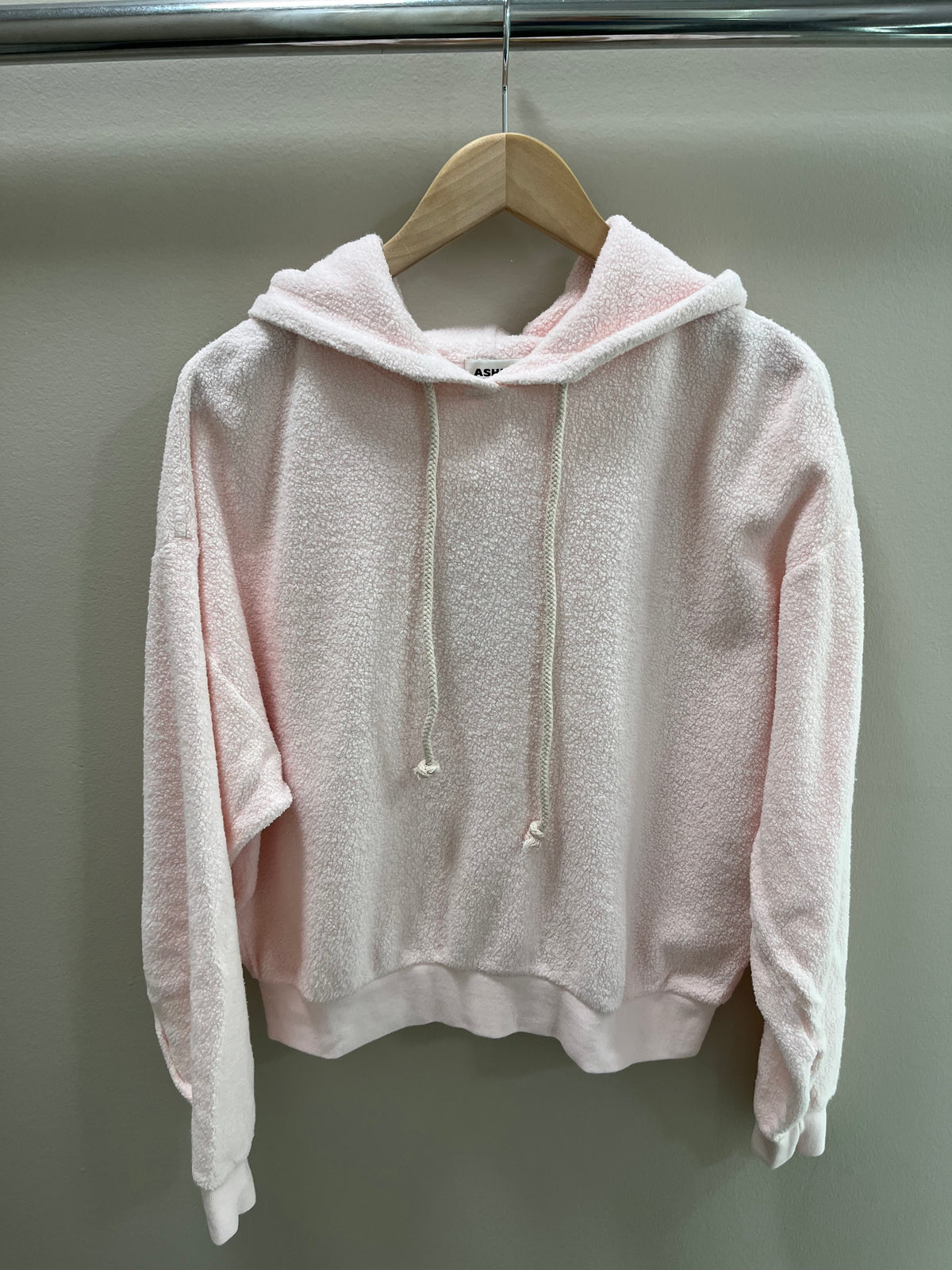 Asher Hazel Cotton Sherpa Hoodie- Salsa Rosa