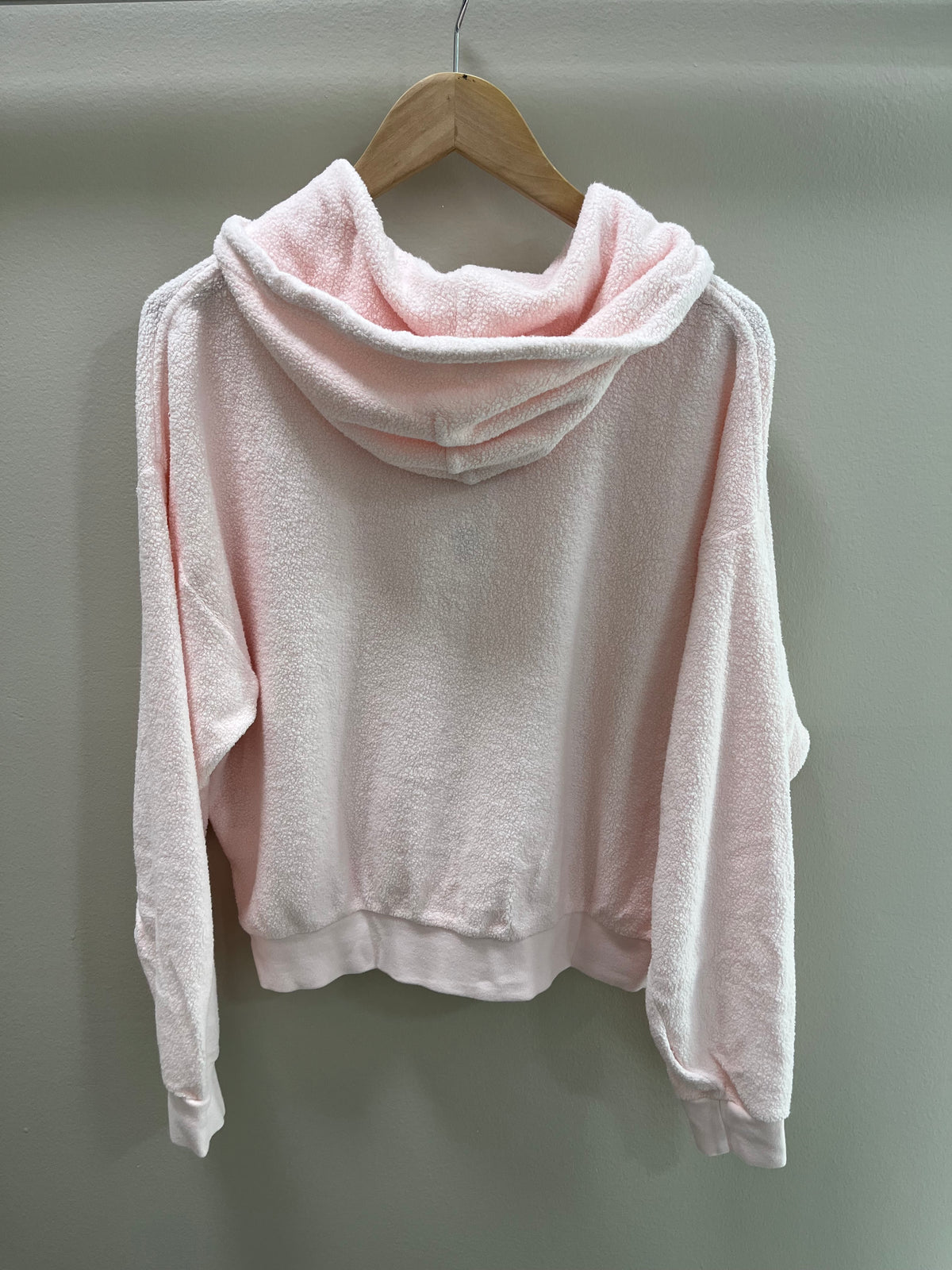 Asher Hazel Cotton Sherpa Hoodie- Salsa Rosa