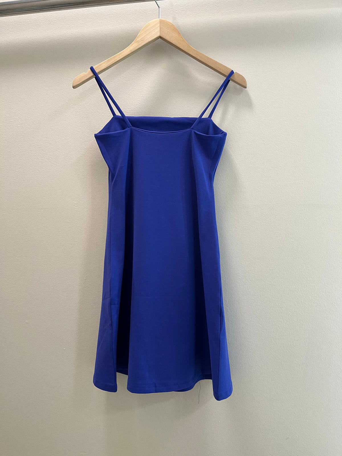 Susana Monaco Knit Poplin Strap Drop Waist Dbl Tier dress 17"- Flame
