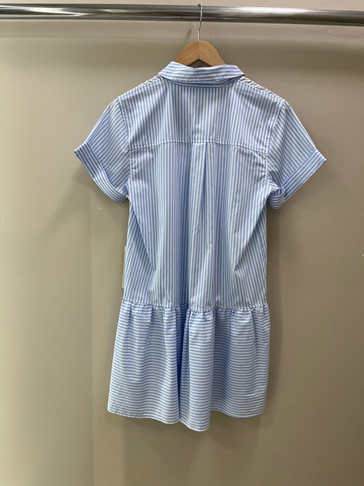 Stateside Spring Stripe Poplin Mini Shirt Dress - Robins Egg