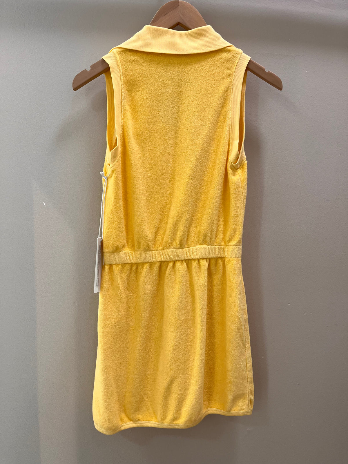 Stateside Loop Terry Wrap Front Polo Dress- Buttercup