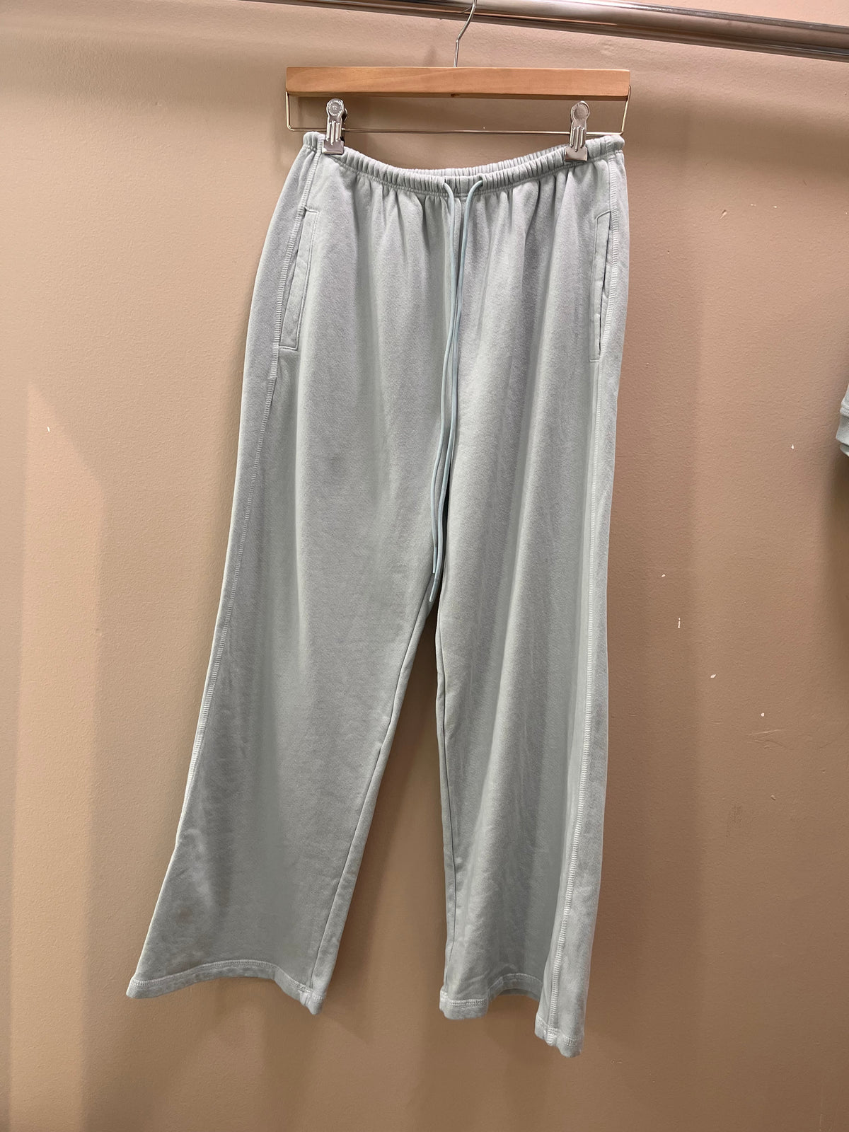 Sundry Cropped Straight Pant- Dusty Sky