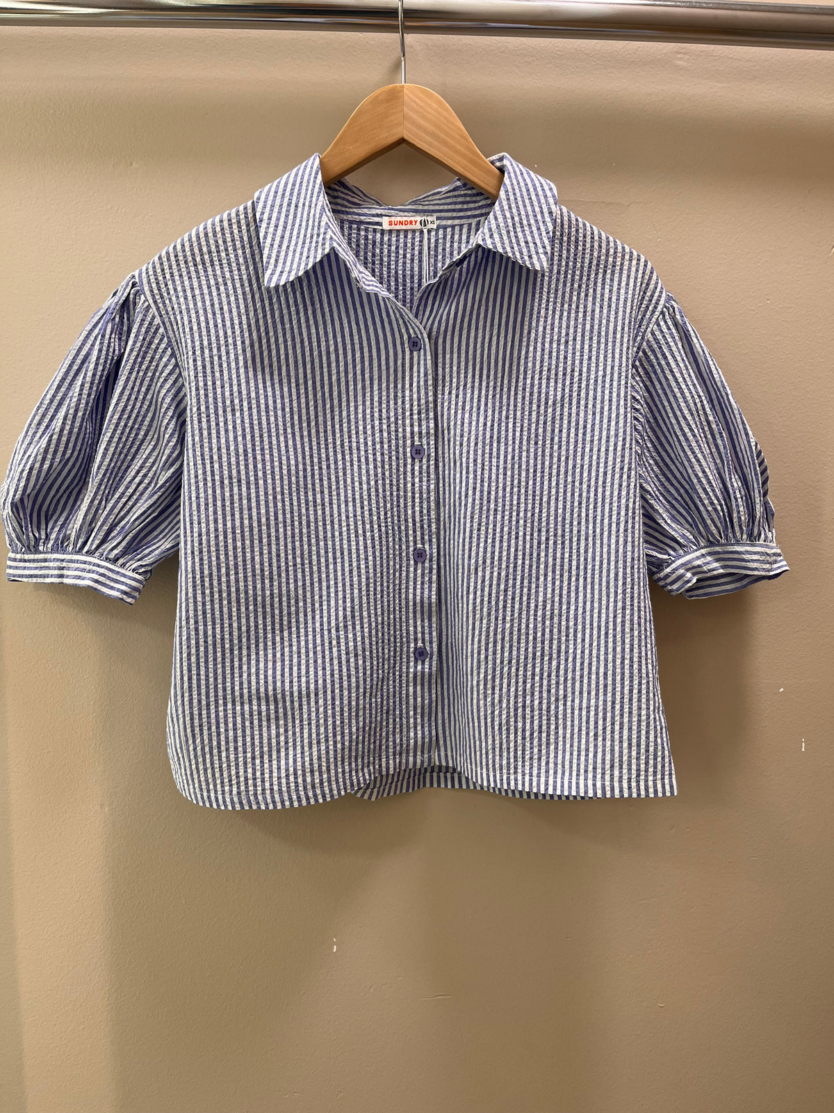 Stateside Womens Cotton Seersucker Blouse