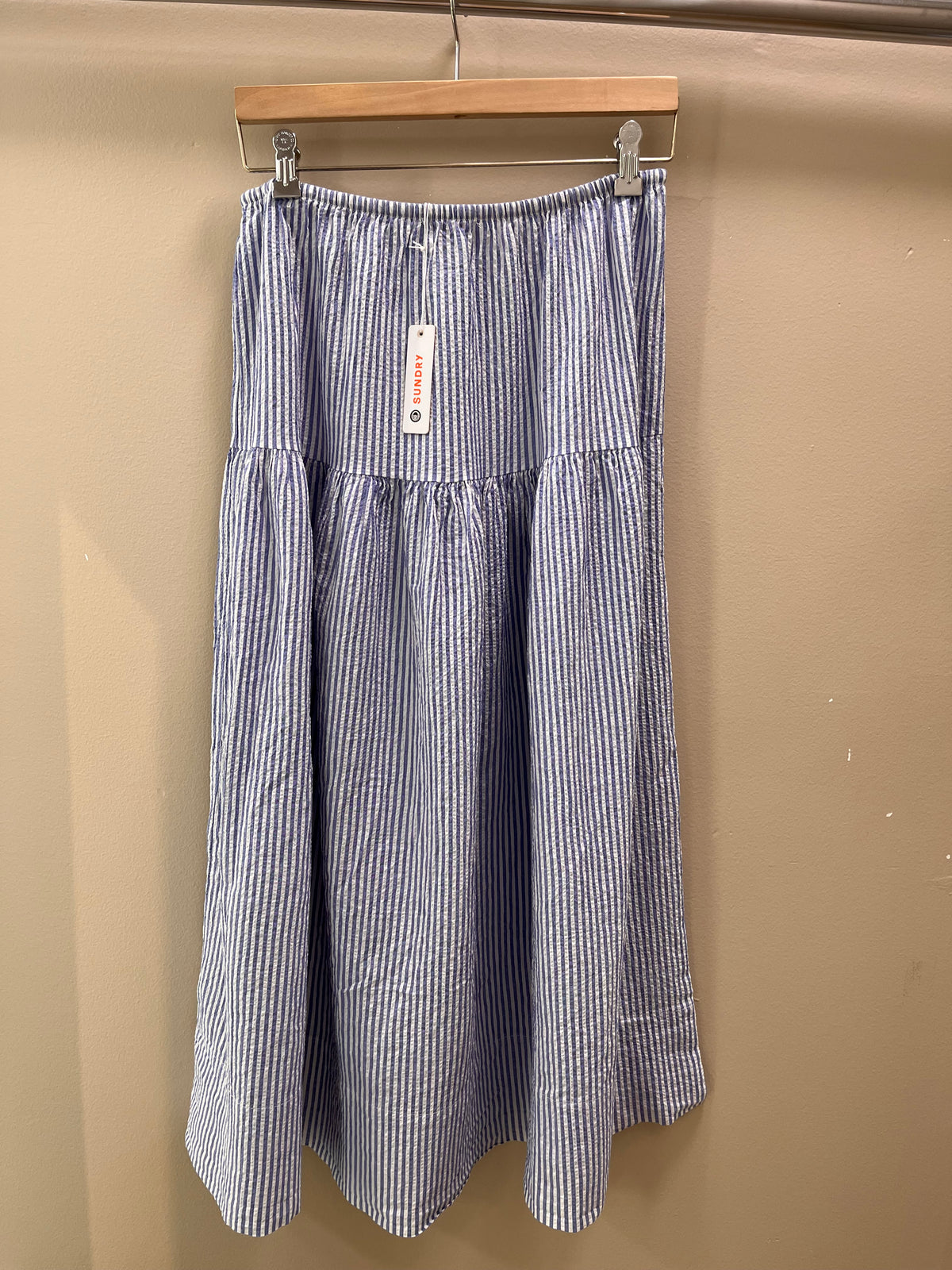 Sundry Gathered Skirt- Dusty Sky