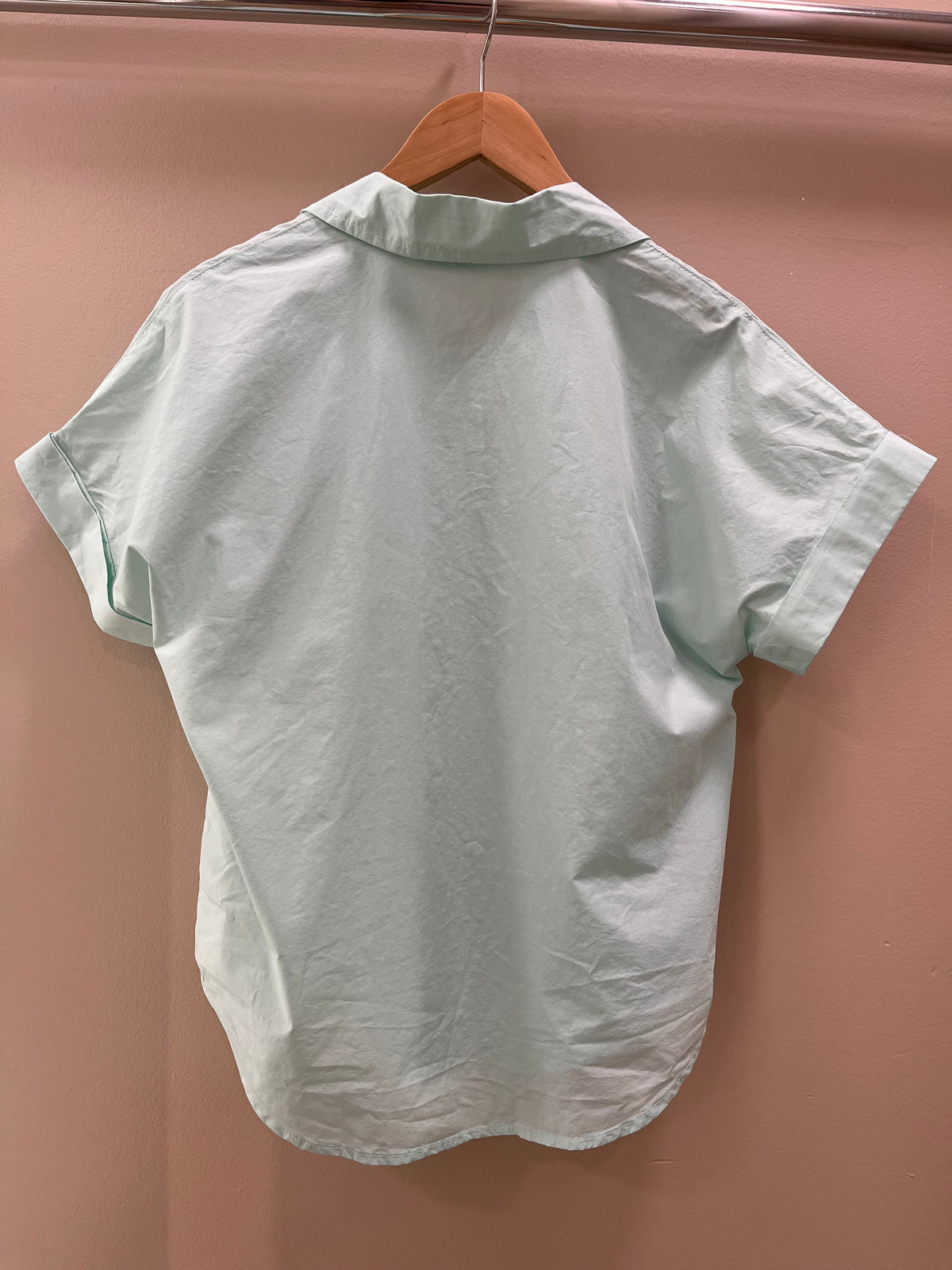 Sundry Roll Sleeve Shirt- Sea Glass