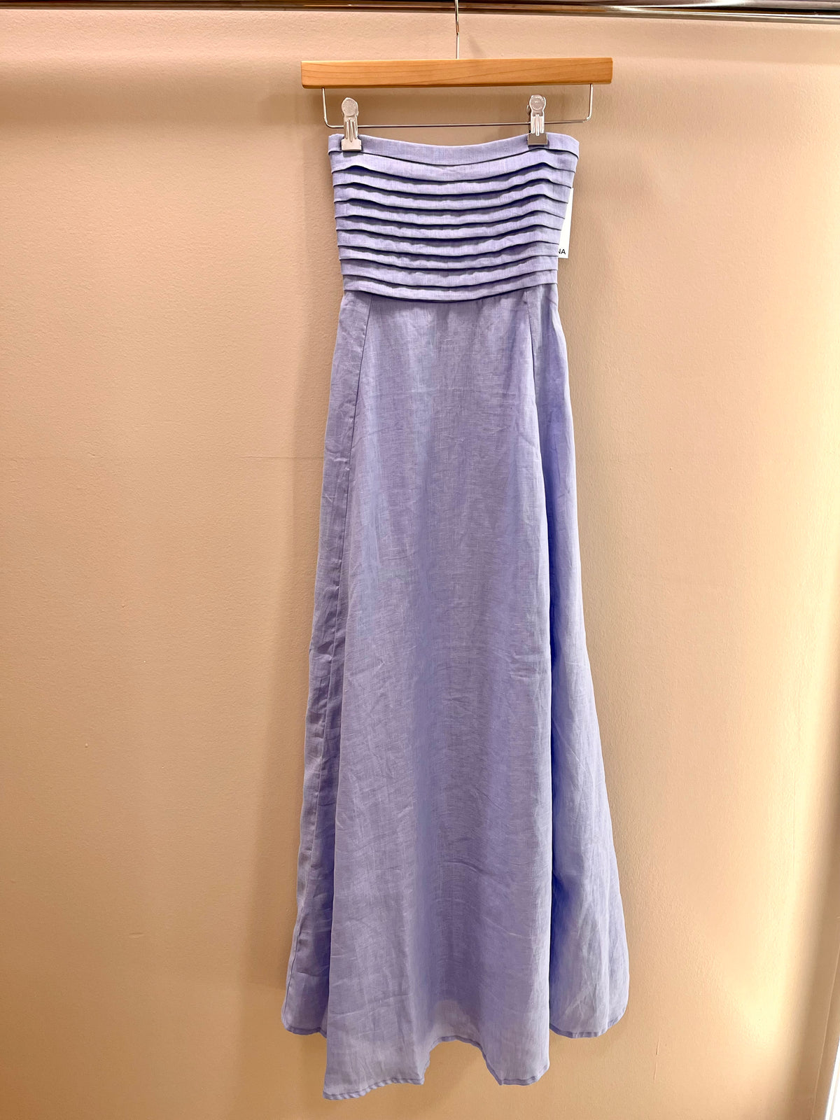Lusana Talia Linen Maxi Dress- Sky Blu
