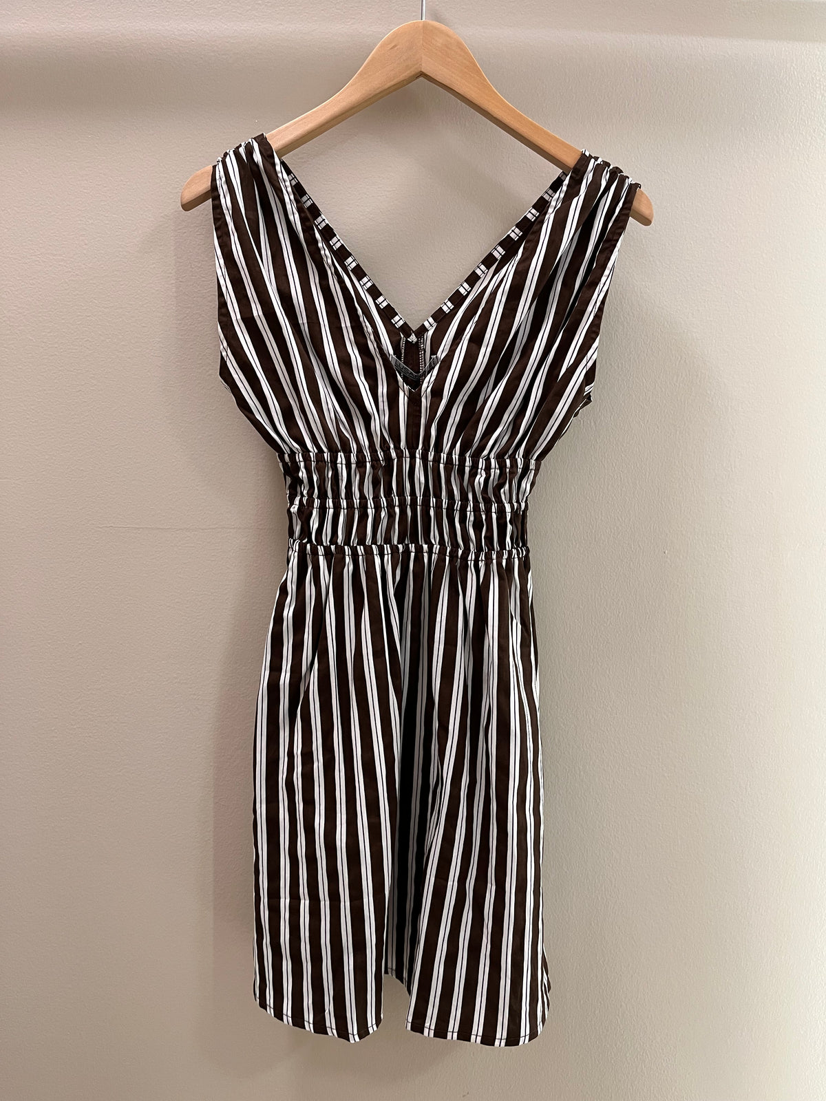 Lusana Violet Mini Dress- Cafe Stripe