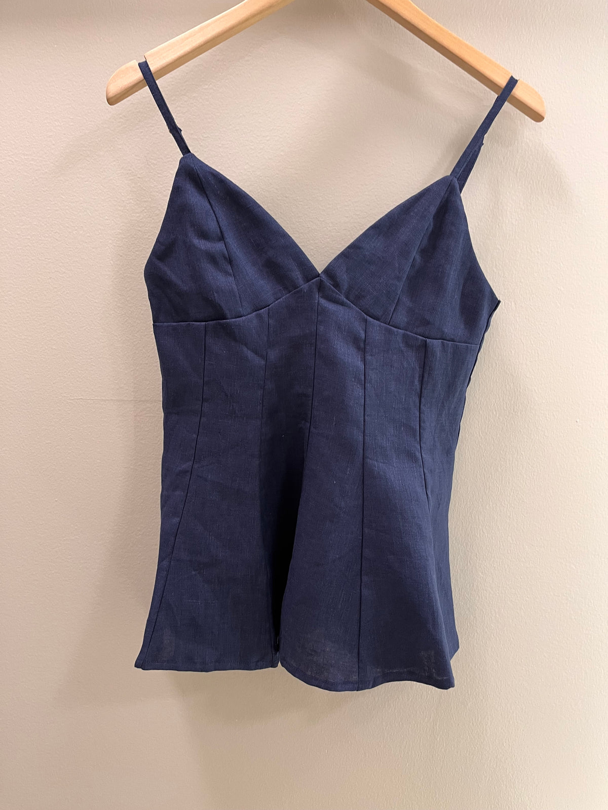 Lusana Misha Linen Top- Indigo