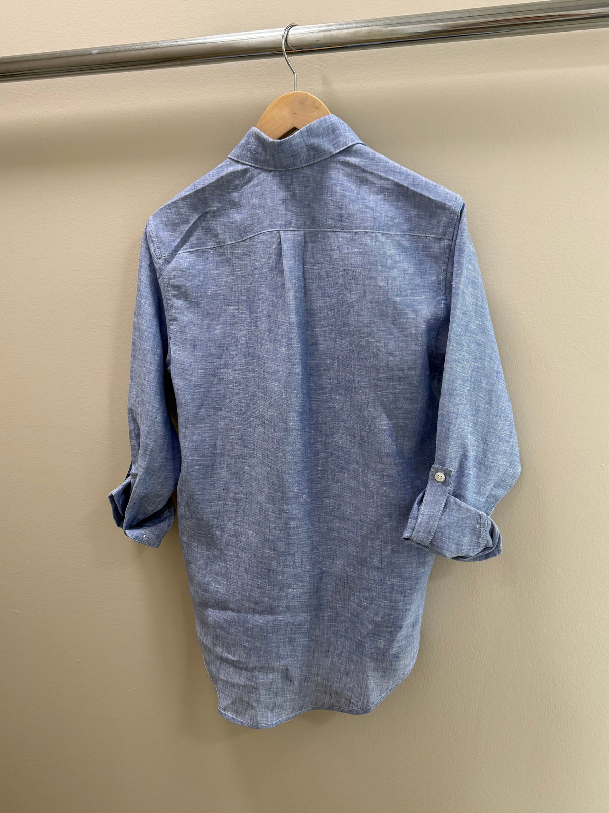Emily Phillips Linen Girlfriend Shirt- Sky Blue