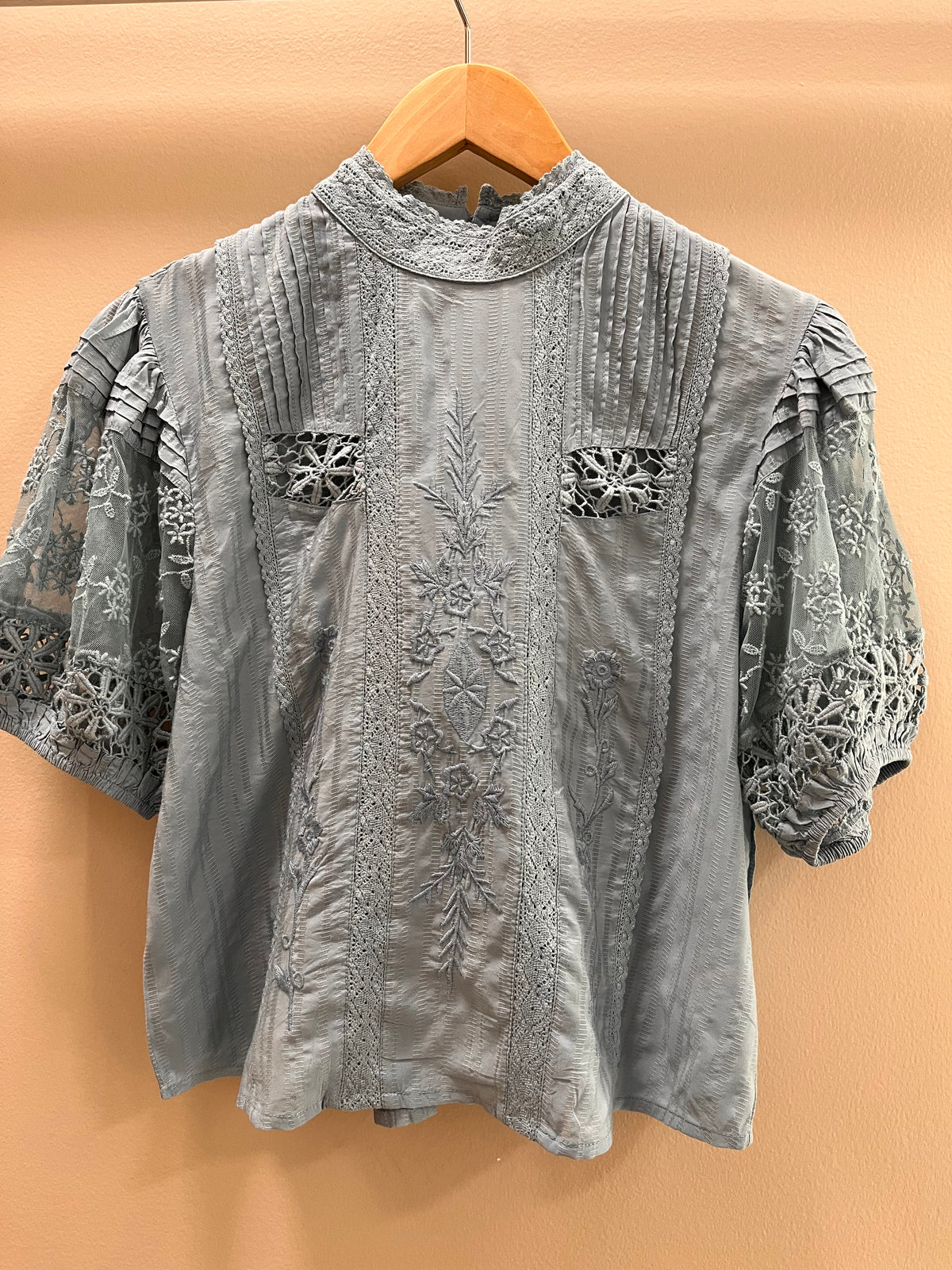 Love the Label Sheila Top- Blue Bird Dobby