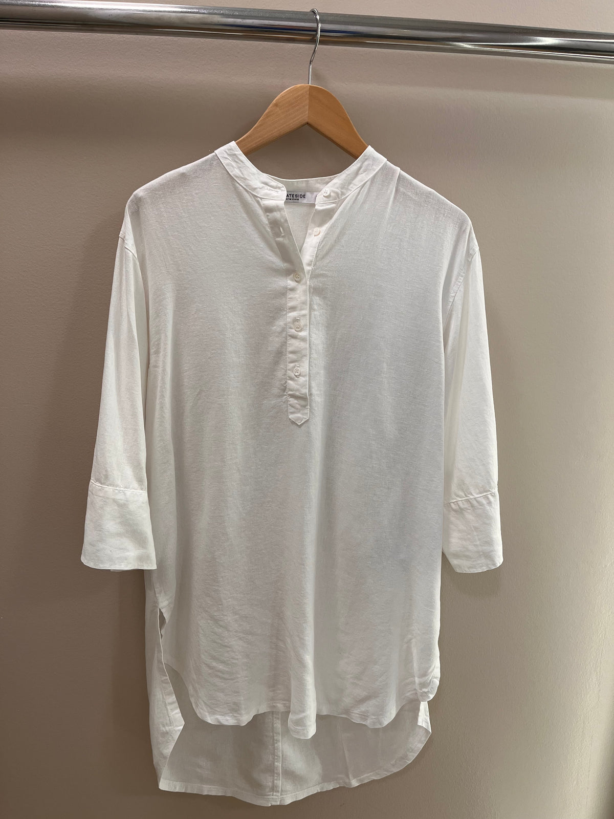 Stateside Linen Henley Tunic- White