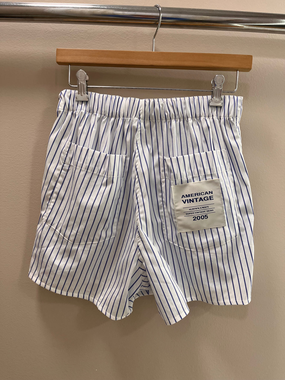 American Vintage Womens Poplin Short- River Stripes