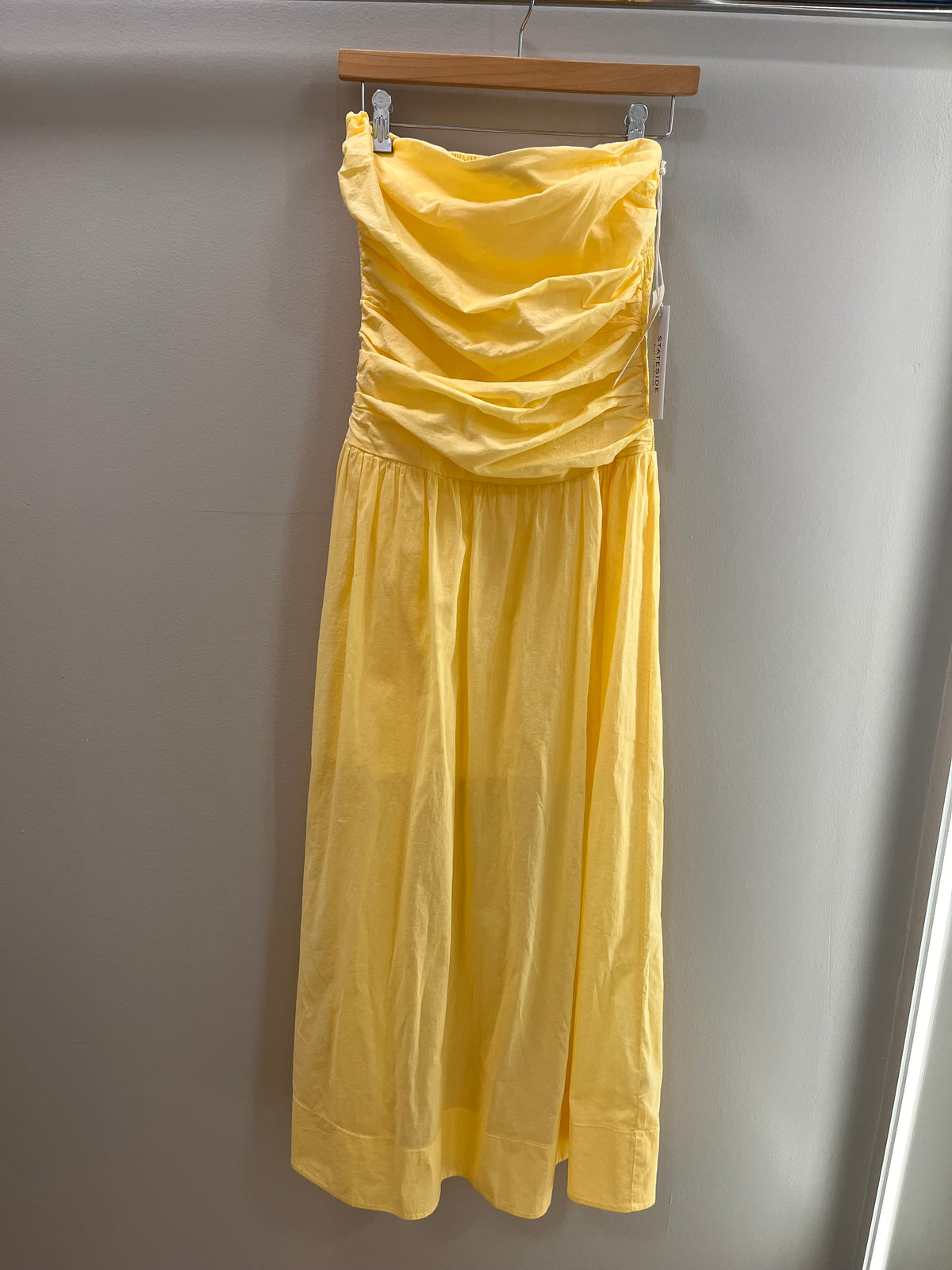 Stateside Voile Ruched Tube Top Dress- Buttercup