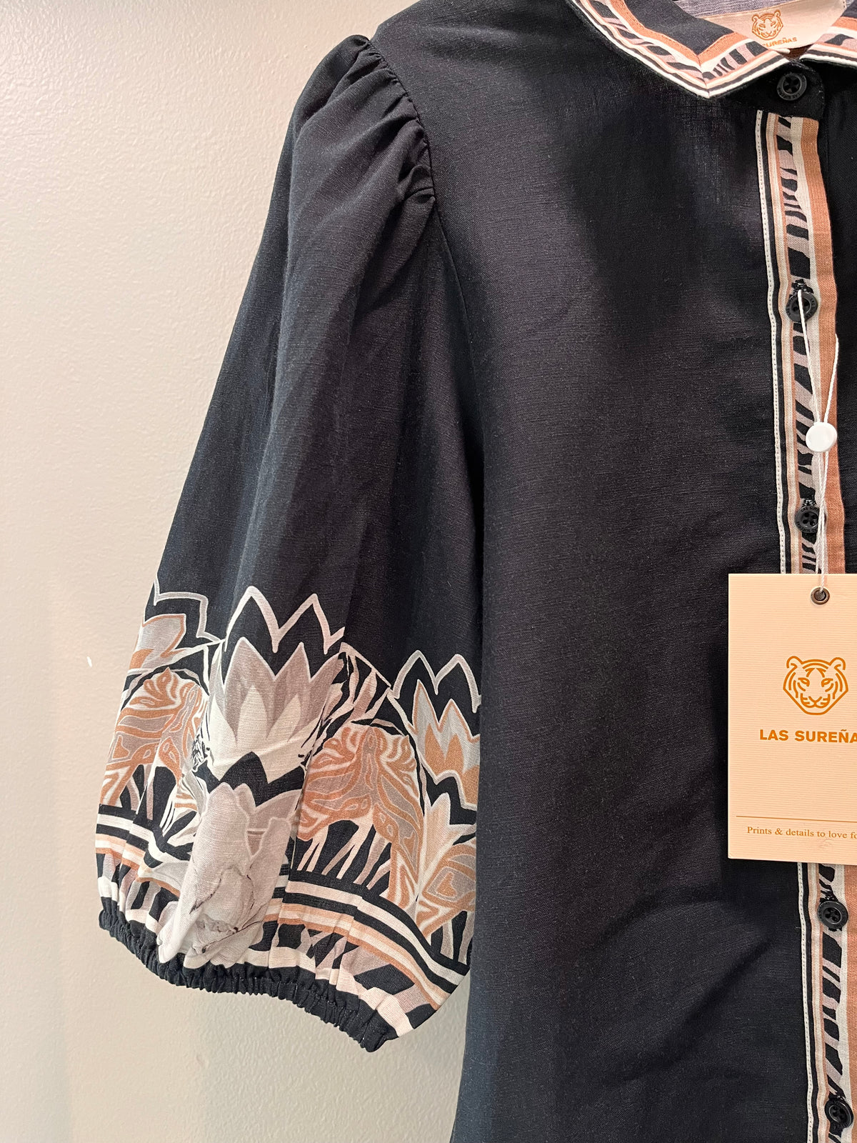 Las Surenas Balloon Shirt Lotus Tiger Eclipse