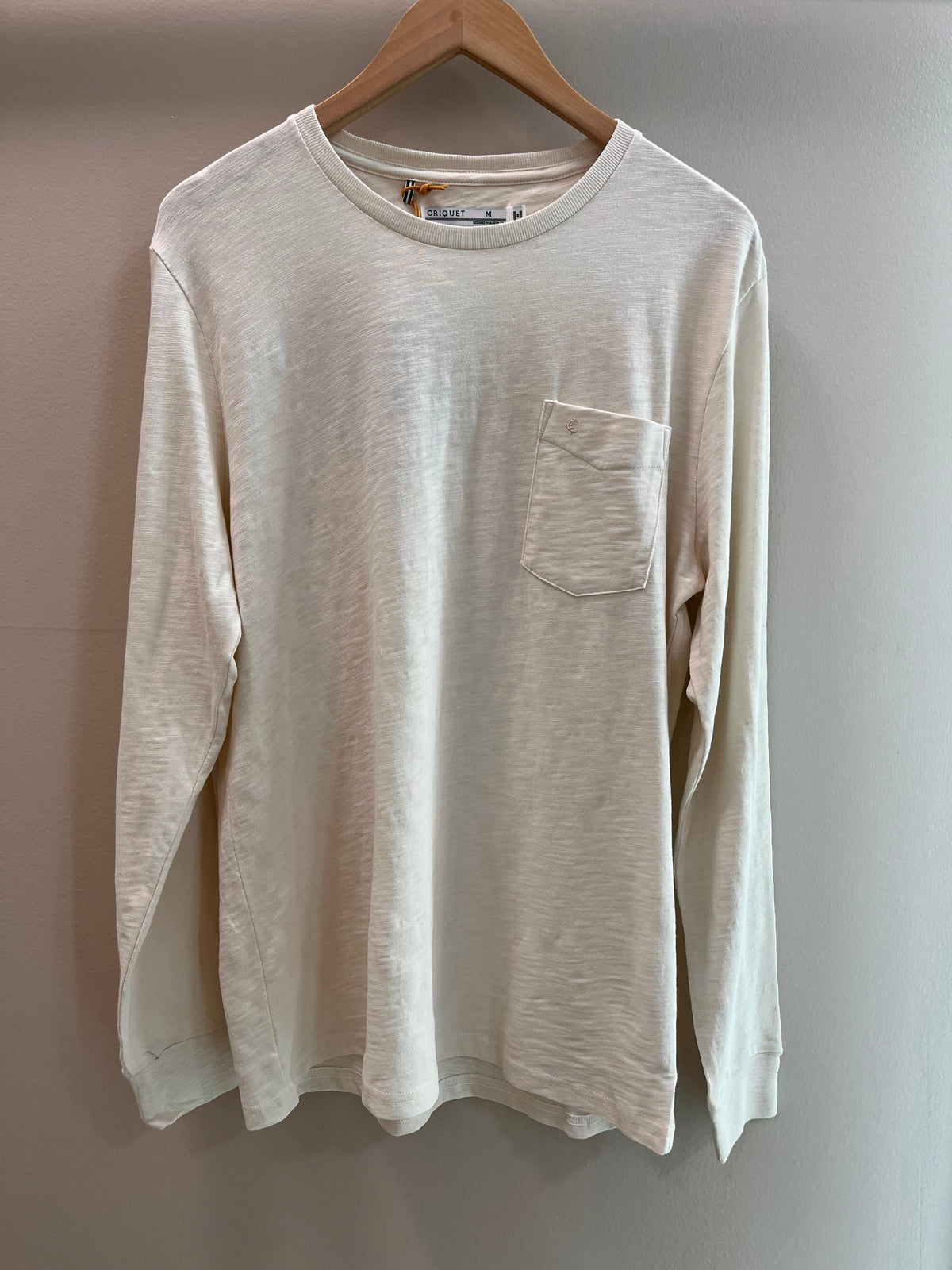 Criquet Cotton Slub Long- Sleeve T-Shirt- Natural