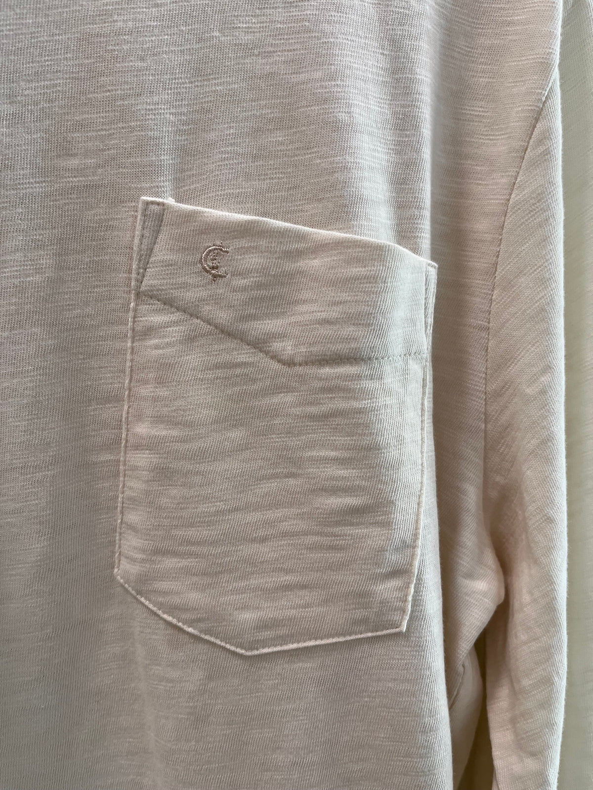 Criquet Cotton Slub Long- Sleeve T-Shirt- Natural