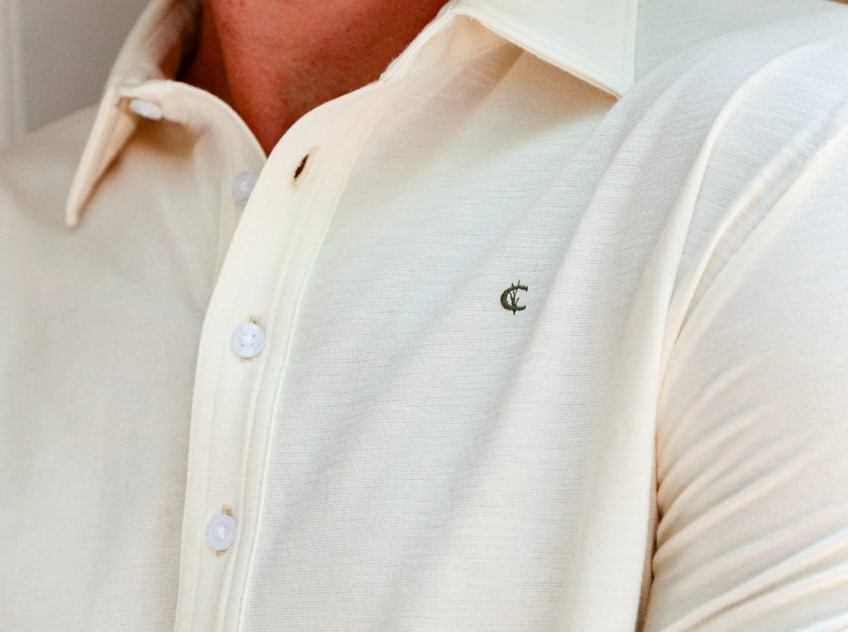 Criquet brrr Long Sleeve Range Polo - Natural
