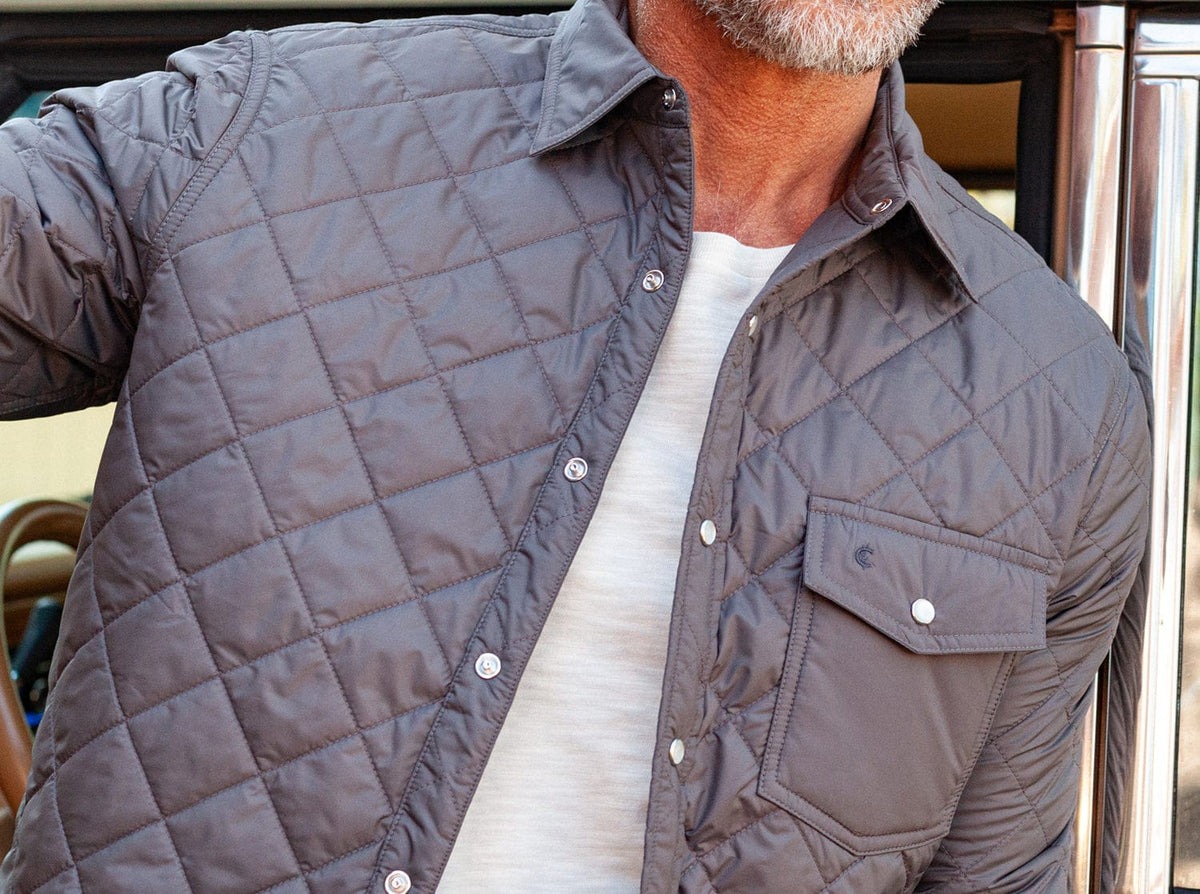 Criquet Quilted Shacket- Charcoal