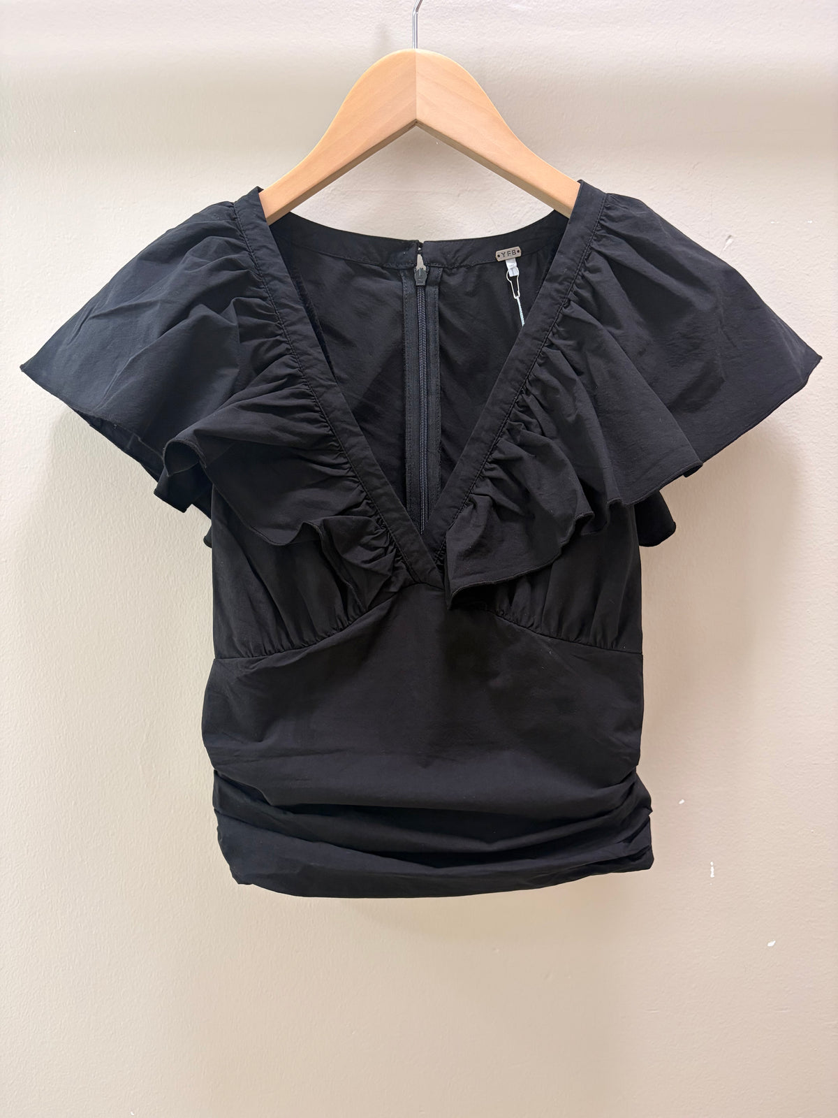 Young Fabulous & Broke Augie Ruffle Top - Black