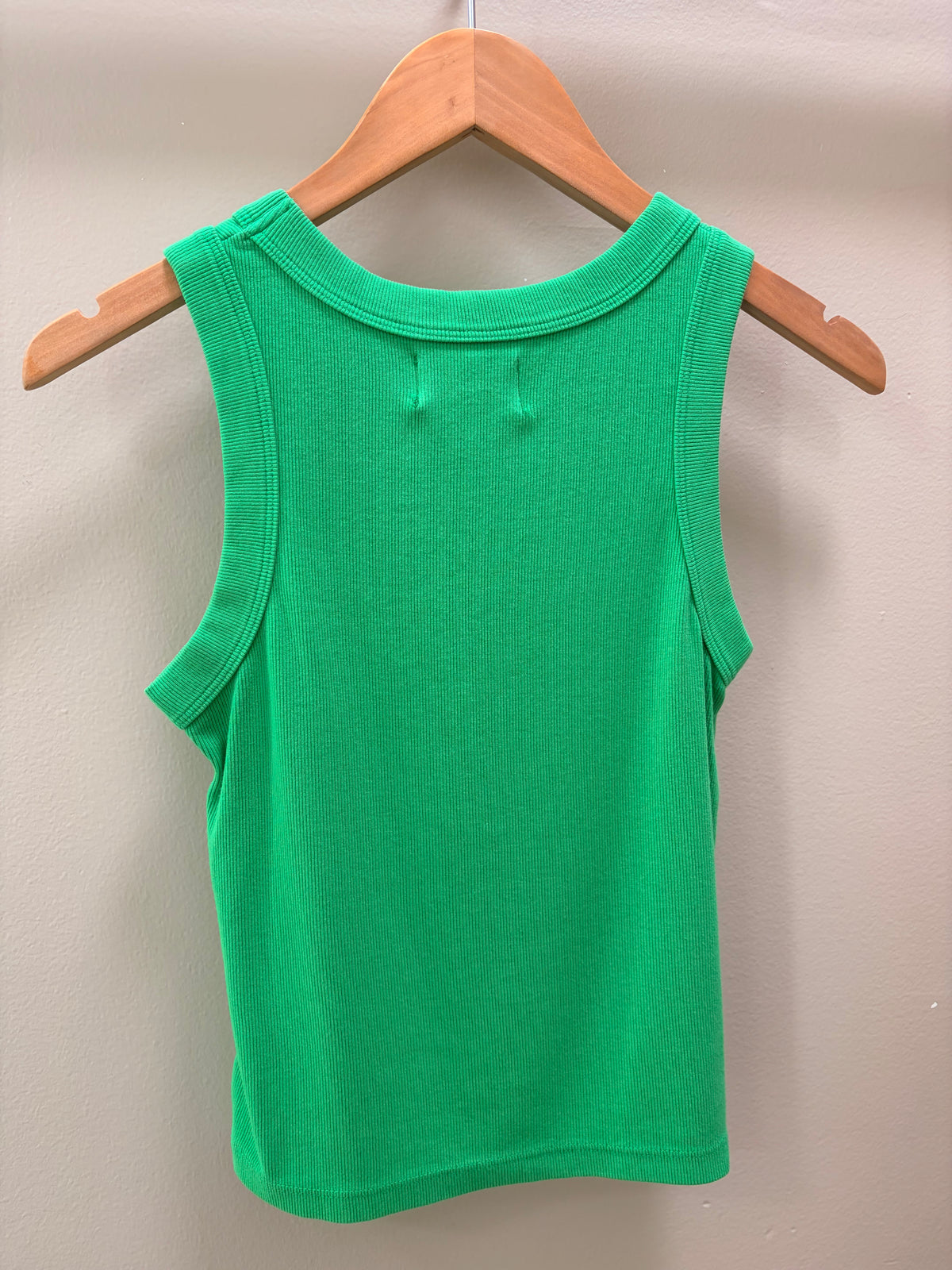 Mila Ribbed Crop Tank Top - Jade