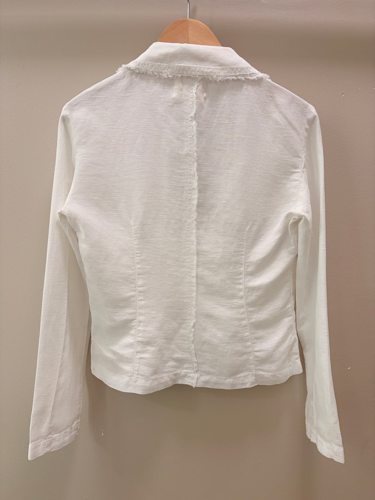 Mila Raw Edge Blazer - White
