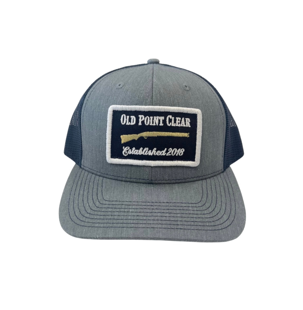 Old Point Clear Hat - Grey/Navy Gun Patch