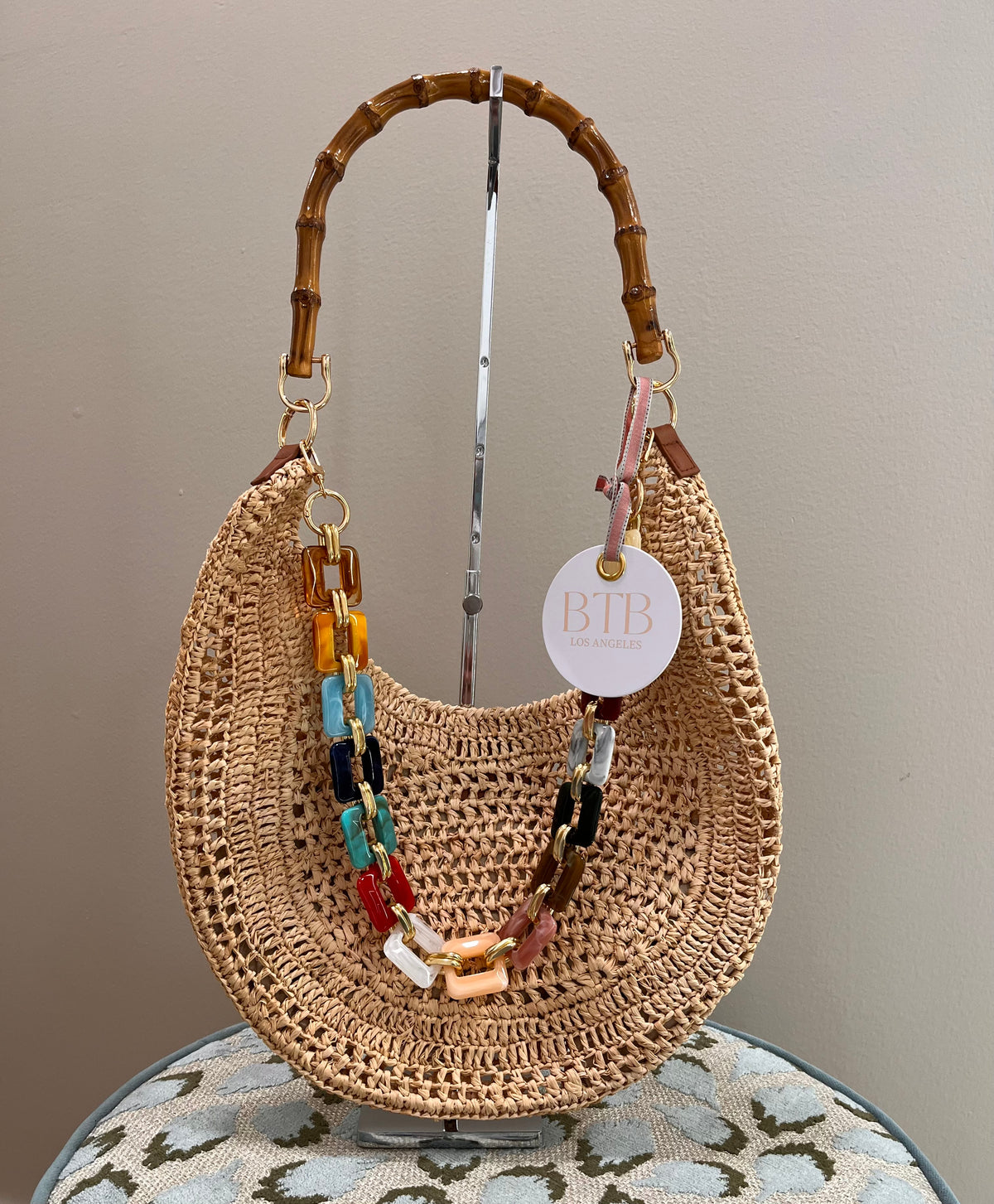 BTB Los Angeles Isla Hobo Bag- Natural Multi