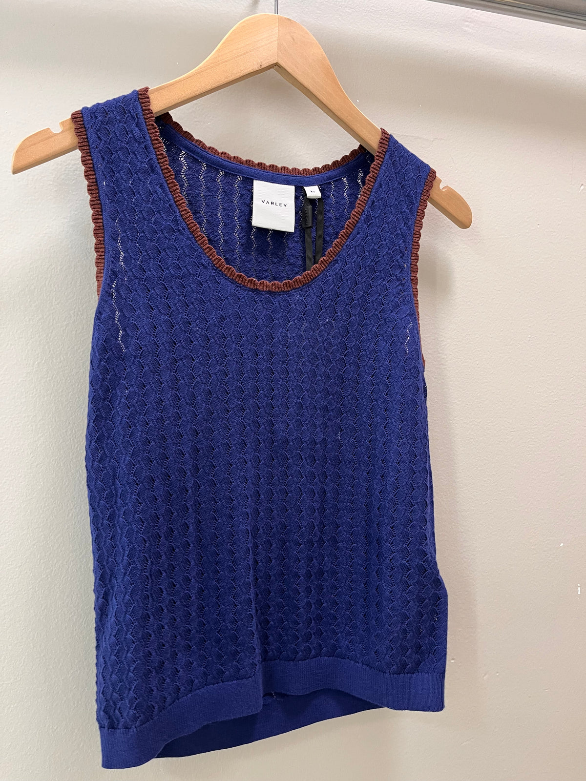 Varley Jocey Knit Top- Bright Navy
