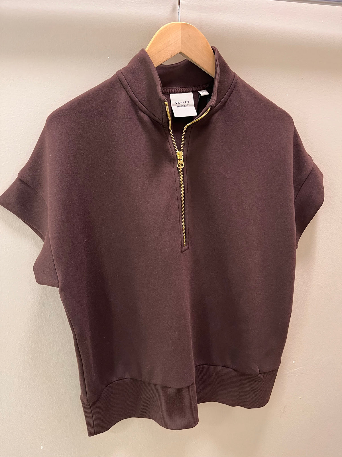 Varley Ritchie Short Sleeve Sweat - Coffee Bean
